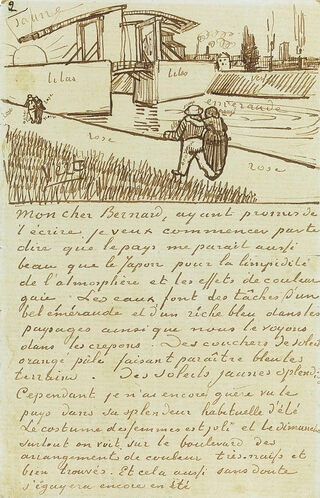 Vincent van_Gogh schiță dintr-o scrisoare catre Emile Bernard