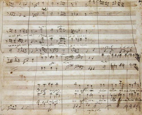Stabat Mater de Pergolesi pagina de manuscris