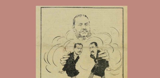 Caricatură din ”Moftul român”, director: I. L. Caragiale, seria a II-a, nr. 12, duminică, 17 iunie 1901, p. 1