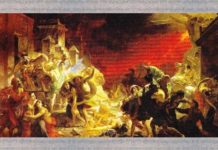 K. Briulov, ”Ultima zi a orașului Pompei”, 1833