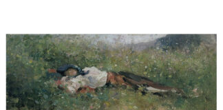 Nicolae Grigorescu, „Tărancă culcată în iarbă”, între 1886 și 1895