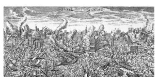 Lisabona, cutremurul din 1 noiembrie 1755, gravură de autor necunoscut (1)
