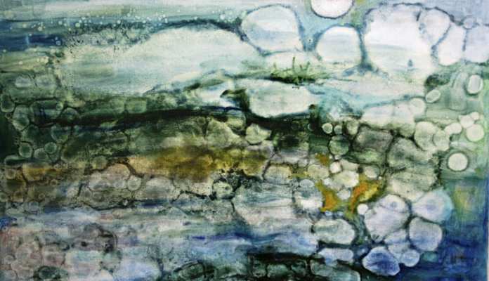 Maria Nitulescu - In a state of anger - troubled water oil on canvas