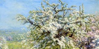 John Joseph Enneking, pictor american impresionist (1841–1916 ), ”Pajiște în floare”
