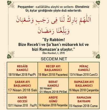 Calendarul musulman Hicri 2018