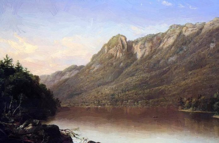 Eagle Cliff Franconia Notch New Hampshire 1864 Painting by Johnson David