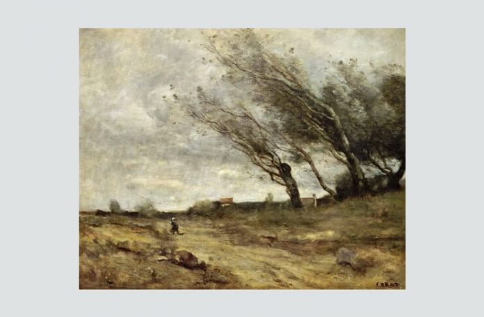 Florentina Loredana Dalian Jean-Baptiste Corot, În bătaia vântului (1855–1860), Muzeul de Artă, Reims