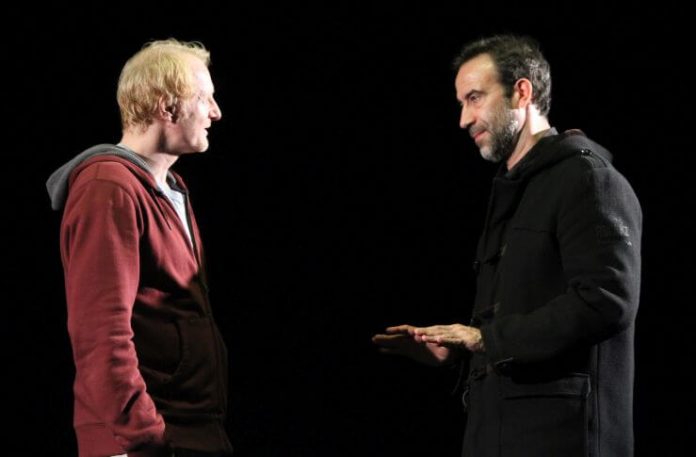 Eugenia Sarvari Richard Bovnoczki și Șerban Pavlu în spectacolul ”The Sunset Limited”, Unteatru din București