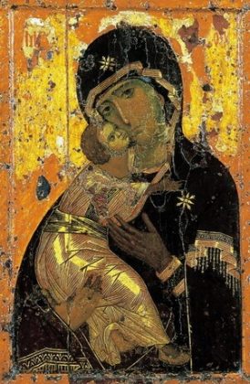 Icoana Maicii Domnului din Vladimir (Vladimirskaia), posibil pictată de Sf&acirc;ntul Evanghelist Luca &ndash; aflată &icirc;n Galeria Tretiakov din Moscova