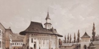 Mănăstirea Putna, 1850 – acuarelă de Franz Xaver Knapp. Sursa: dragusanul.ro