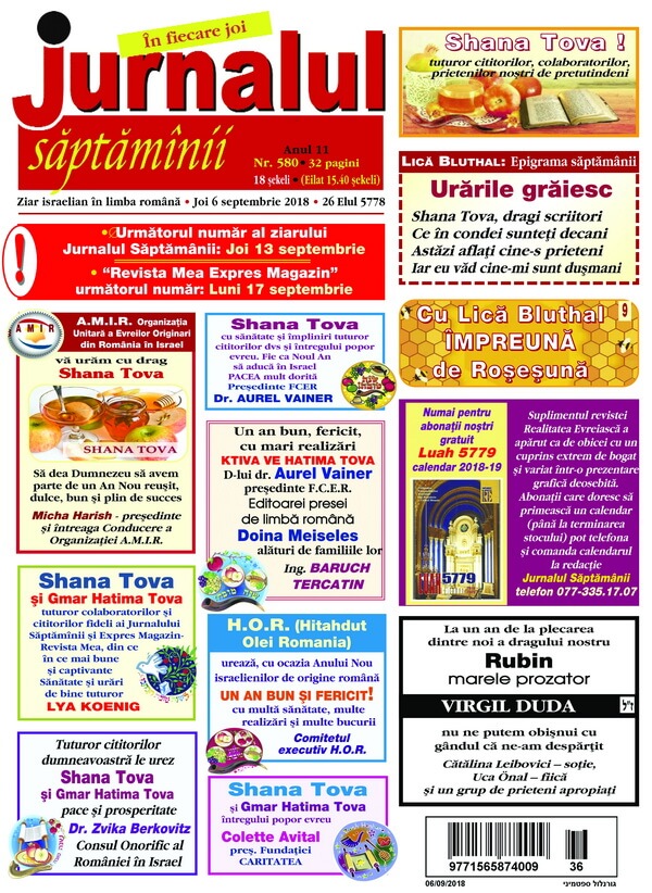 jurnalul saptamanii 6 septembrie 2018 p1