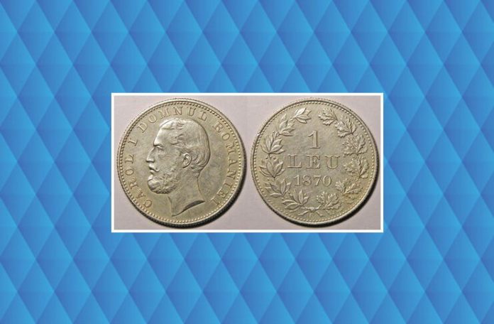 prima moneda 1 leu 1870
