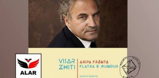 Știri: Lansarea volumului de poezie al scriitorului albanez Visar Zhiti, ”Aripa Frântă”/”Flatra e mundur” (26 februarie 2019, București) visar zhiti aripa frântă