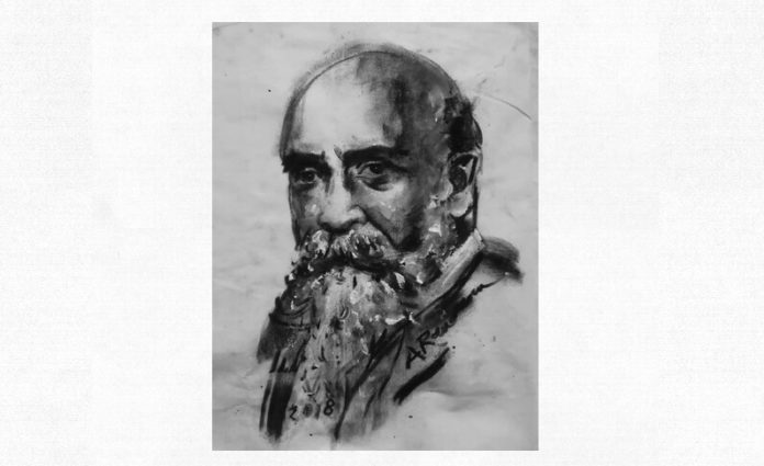 Nicolae Iorga, portret de Adina Romanescu, 2018. Inedit