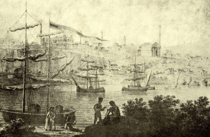 Brăila, gravură de Aloys von Saar, 1826