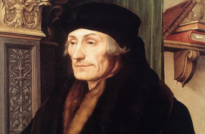 Hans Holbein cel Tânăr, Portretul lui Erasmus din Rotterdam (detaliu)