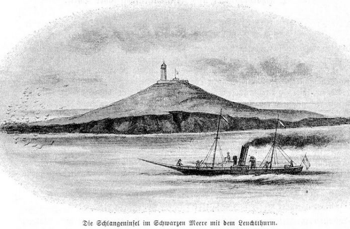 Insula Șerpilor îin 1896. Sursa foto: RADOR