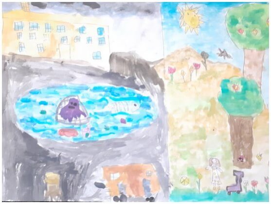 Desene de Briana-Maria Băjenaru, 10 ani, membră a grupului artistic &rdquo;Nino Nino&rdquo;