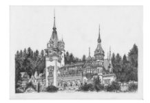Castelul Peleș, desen de Bogdan Calciu