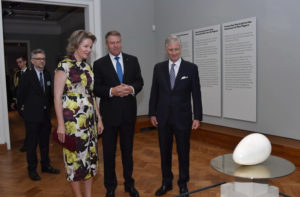 Majestăţile Lor Regele Philippe al Belgiei şi Regina Mathilde, Președintele României, Klaus Iohannis vizitând expoziția ”Brâncuși. Sublimarea formei”, Palatul BOZAR, Bruxelles, 1 octombie 2019