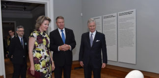 Majestăţile Lor Regele Philippe al Belgiei şi Regina Mathilde, Președintele României, Klaus Iohannis vizitând expoziția ”Brâncuși. Sublimarea formei”, Palatul BOZAR, Bruxelles, 1 octombie 2019
