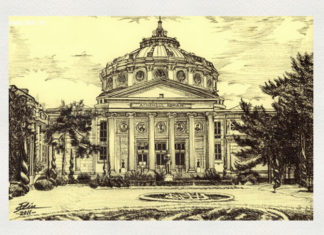 Ateneul Român, desen de Bogdan Calciu