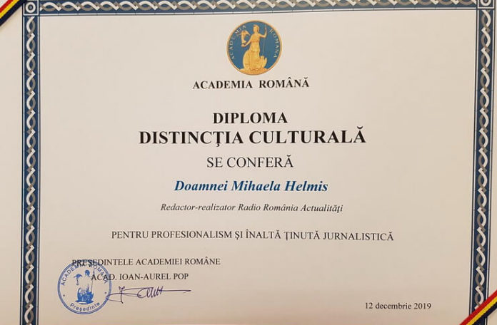 Diploma Distinctia culturala
