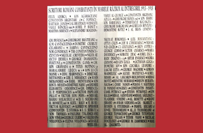 placa memoriala scriitori romani marele razboi