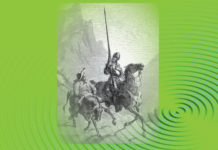 ”Don Quijote” la Teatrul Național Radiofonic În imagine: Don Quijote și Sancho Panza, ilustrație de Gustave Doré la romanul ”Don Quijote” de Cervantes