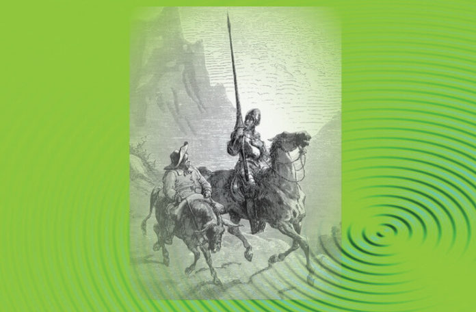În imagine: Don Quijote și Sancho Panza, ilustrație de Gustave Doré la romanul ”Don Quijote” de Cervantes