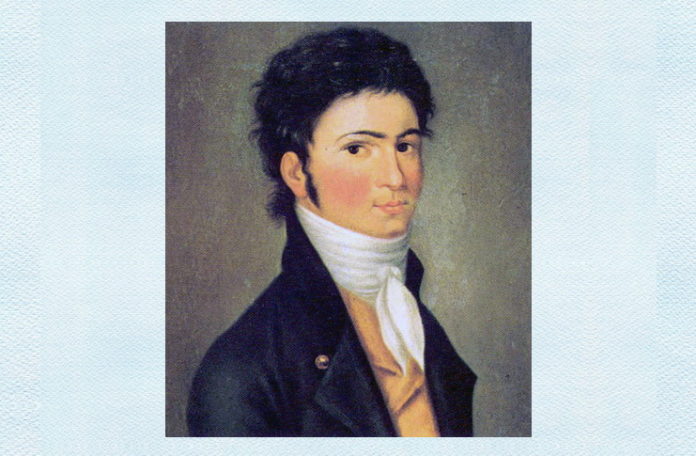 Ludwig van Beethoven, portret de Carl Traugott Riedel, 1801