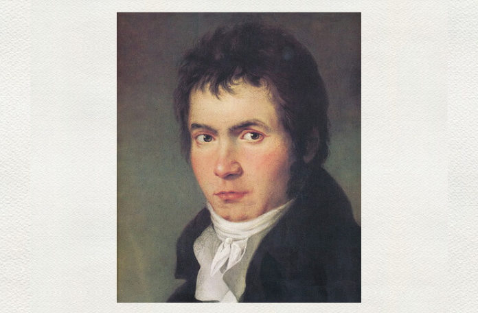 Ludwig van Beethoven, portret de Joseph Willibrord Mähler (1778–1860), 1804–1805, detaliu