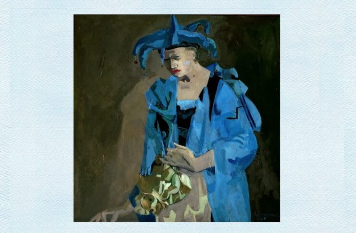 Adina Romanescu, „Arlechin”, ulei pe pânză, 80x80 cm, 2006
