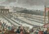 14 iulie: Sărbătoarea Naţională a Republicii Franceze „Fête de la Fédération”, stampă de Isidore Stanislas Helman după Charles Monnet, pictorul regelui