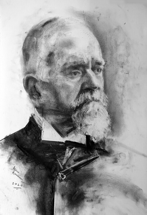 Titu Maiorescu, portret de Adina Romnescu, 20 iulie 2020. Inedit. Copyright © Adina Romanescu