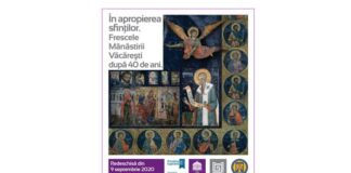Știri: Expoziția „În apropierea sfinților. Frescele Mănăstirii Văcărești după 40 de ani” a fost extinsă și se redeschide pentru public (9 septembrie 2020, București) Afis EXPO VACARESTI