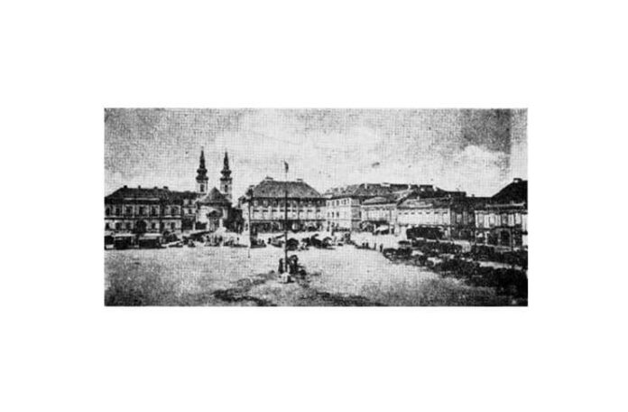 Piața Domului (Unirii) din Timișoara în 1860. Sursa: Wikipedia