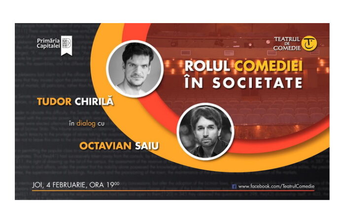 afis conferinta online_Rolul comediei in societate Sursa foto Teatrul de Comedie