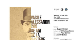 Știri: Vasile Alecsandri – 200 de ani de la naștere (14 iulie 2021, București) Grafică de Cristina Milca