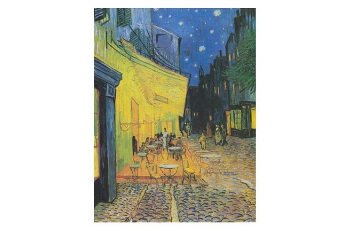 Vincent van Gogh, „Terasă de cafenea în Place du Forum din Arles, seara”, septembrie 1888