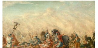 John Trumbull (1756-1843), „Moartea lui Lucius Aemilius Paullus în bătălia de la Cannae”, 1773