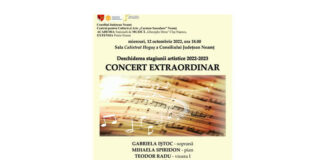 Știri: Concert extraordinar în deschiderea Stagiunii artistice 2022–2023 (12 octombrie 2022, Piatra Neamț)