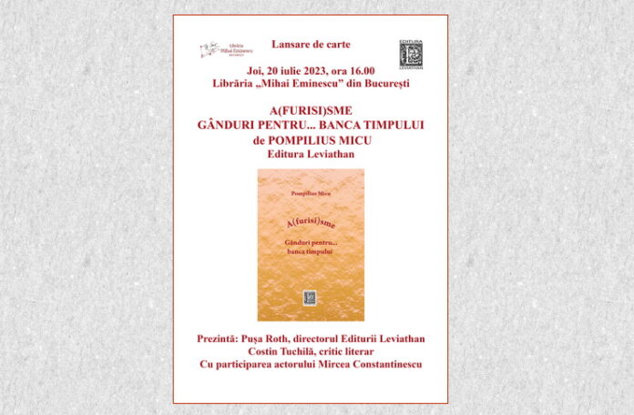 afis lansare carte pompilius micu