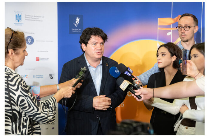 Dirijorul Cristian Măcelaru la conferința de presă, sâmbătă, 23 august 2025