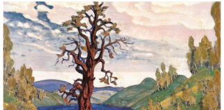 MTTLC – „O premieră cu scandal” de Costin Tuchilă, traducere în limba engleză de Diana Gabriela Radu Schiță de decor a lui Nicholas Roerich pentru premiera baletului „Le Sacre du printemps” de Stravinsky, 1913/Stage design sketch by Nicholas Roerich for the 1913 premiere of ”The Rite of Spring” by Stravinski