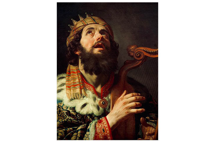 „Despre singurătate, în mai multe secvențe” de Ionuț Cristache Gerard van Honthorst (1592–1656), pictor olandez, „Regele David cântând la harpă”
