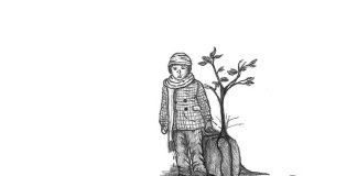 Ilustrație de Rudy Roth și Eric Alexander Roth din volumul „Toamna imposibilei întoarceri”