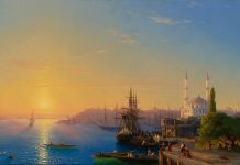 Ivan Aivazovski ((1817–1900), pictor rus, „Vedere a Constantinopolului și a Bosforului”, 1856