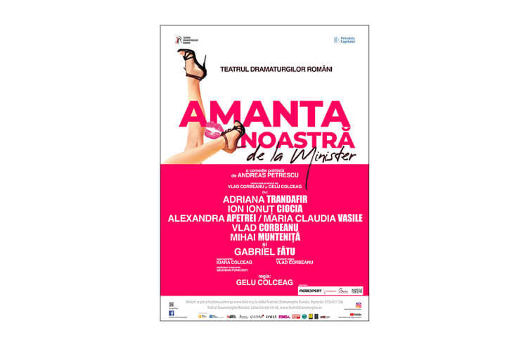 Știri: Comedia „Amanta noastră de la Minister” se reia la Teatrul Dramaturgilor Români, sala „Ion Băieşu”, pe 17 septembrie 2026