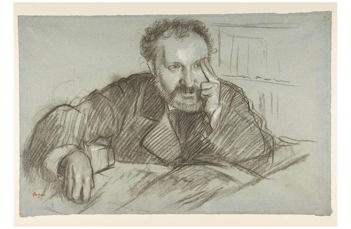 Edgar Degas (1834–1917), Edmond Duranty, desen, 1879 . Licență: Creative Commons